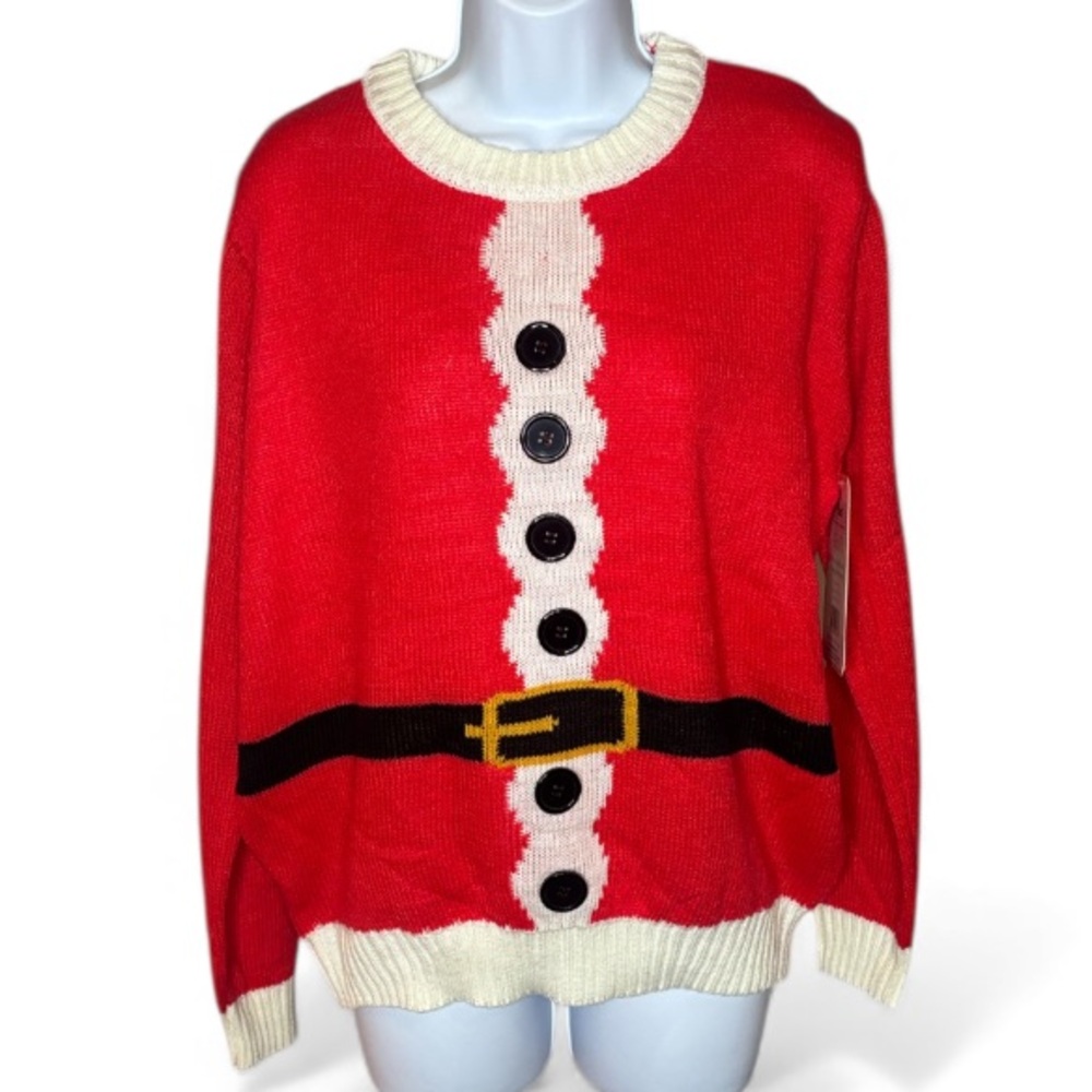 Great Christmas Sweater - “NWT” Red Santa Ugly Sweater - Size Medium
